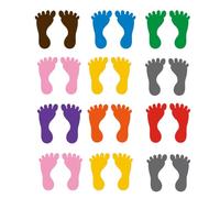 Ciieeo Footprint Stickers for Floor, 12 Pairs PVC Foot Shaped Floor Decals for Guiding and Social Distancing, Assorted Colors