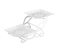 Ciieeo Fruit Tray Two Tier Decorative Food Display Stand Fruit Storage Holder for Kitchen Countertop Dessert Plate for Afternoon Tea Party Birthday Christmas New Year 7.87 X 7.87 X 7.28 in