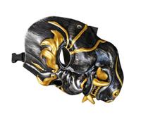 Ciieeo Full Face Chinese Style Mask for Men, Resin Material with Hard Shell and Internal Cushioning, Wearable Structure for Cosplay and Carnival, Classic Steampunk Design with Complete