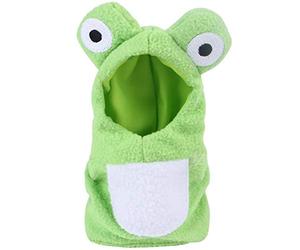 Ciieeo Funny Parrot Clothes Lightweight Cotton Frog Shape Bird Dress with Printed Pattern, Easy to Clean Polar Fleece Suit for Halloween Party Or Home Use, Size S Random Color