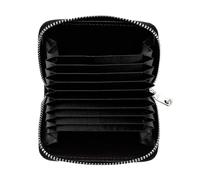 Ciieeo Genuine Leather Change Purse with Multi Card Slots, Black Zipper Wallet for Men, Practical Coin and Credit Card Holder Suitable for Travel and Daily Use