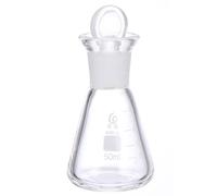 Ciieeo Glass Borosilicate Flask 50Ml Conical Shape with High-Temperature Resistance for Student Chemistry Lab Use