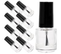 Ciieeo Glass Nail Polish Bottles Black Cap Empty Nail Containers 20pcs with Brush Sturdy and Convenient to Carry for Repackaging, for Home or Salon Use