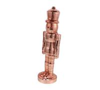 Ciieeo Glass Nutcracker Table Centerpiece with Practical Nutcracker Function Festive Soldier Figurine for Living Room Decoration Rose Gold Holiday Ornament with Brilliant Light Diffusion