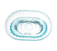 Ciieeo Glass Soap Dish Embossed Sunflower Pattern Thick Blue Glass Soap Holder 12x8.6x3cm Bathroom and Kitchen