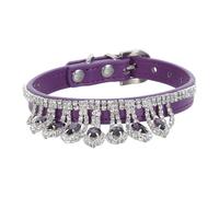 Ciieeo Glitter Crystal Dog Collar Pu Leather Adjustable Collar Sparkling Rhinestone Design Metal Buckle Easy to Clean Elegant Style for Small Dogs and Puppies