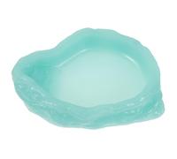 Ciieeo Glow the Dark Reptile Water Dish for Lizards and Tortoises, Light Green Resin Basin, Luminous Feeding Bowl for Terrarium and Vivarium Use