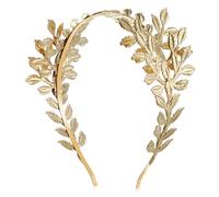 Ciieeo Golden Leaf Bridal Headband Baroque Headdress Stylish Olive Leaf Design Vintage Wedding Accessories for Bride Elegant Hair Decoration