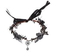 Ciieeo Goth Butterfly Headband for Women Halloween Party Accessory Comfortable Black Floral Festival Hairband with Intricate Sophisticated Decoration
