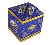 Ciieeo Graduation Party Box Large Message Holder for Games Raffles Voting Multipurpose Keepsake Storage Blue Party Supplies