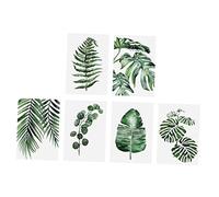 Ciieeo Green Leaves Wall Picture Set 6pcs 25x20cm Decorative Hanging Painting Watercolor Bedroom and Living Room Wall Art Print Home Decor