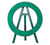 Ciieeo Green Triangular Floral Foam Wreath with Stand for Wedding Ceremony and Cemetery, Plastic and Foam Material, Convenient Display for Fresh Flower Arrangements