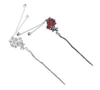 Ciieeo Hair Pins Practical and Secure Fit 2pcs Rhinestone and Metal Material Chinese Style with Snowflake Motif Elegant Hair Accessories for Women's Birthday and Occasions
