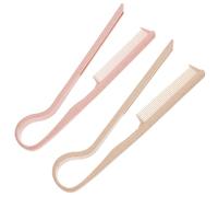 Ciieeo Hair Straightening Comb 2pcs Set V-shaped Parting Combs for Knotty Hair Styling Flat Iron Use at Home