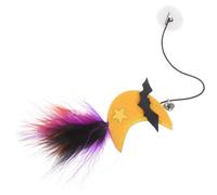 Ciieeo Halloween Moon Hanging Cat Teaser with Hook-and-loop Fastener - Portable Interactive Kitten Plaything for Indoor Household Cats