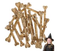 Ciieeo Halloween Simulated Bone, 20pcs MIni Fake Bones for DIY Crafts, Retro Skull Skeleton for Halloween Decor, 3.93 Inch