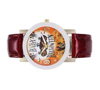 Ciieeo Halloween Themed Watch for Women with Precise Movement and Elegant Metal Strap, Unique Pumpkin Witch Castle Design for Halloween and School Parties