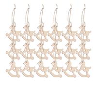 Ciieeo Hand Crafted Unique Rustic Charm Ornaments Wooden Horse Decorations Sturdy Wood and Flax Rope Material for Party Decorations and Crafting