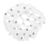 Ciieeo Hand-knitted Hairnet Decoration Pearl Elastic with Net Hair, Sturdy Rayon Material, Secure Hair Hold with Elastic Edge in Women Buns Professional or Daily Use