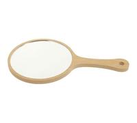 Ciieeo Handheld Makeup Mirror for Women, Portable round Cosmetic Mirror with Wooden Handle, Medium Size 13.5x25cm, Suitable for Travel and Daily Vanity Use