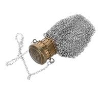 Ciieeo Handmade 1920s English Silver Metal Coin Purse Vintage Iron Mesh Change Pouch Portable Mini Travel Coin Holder Keychain