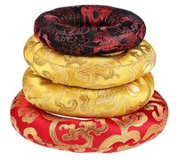 Ciieeo Handmade Ring-shaped Design 4pcs Tibetan Singing Bowl Cushion Pad with Cotton Cloth Material Enhances Sound and Holds Singing Bowl Random Color for Yoga and Meditation Practices