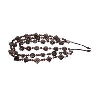 Ciieeo Handwoven Retro Wooden Necklace for Women Lightweight Beaded Coconut Shell Chunky Necklace Stylish Boho Jewelry in Summer for Beach Vacations