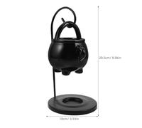 Ciieeo Hanging Cauldron Wax Melt Warmer Cute Essential Oil Burner with Tealight Holder Halloween Witch Theme Aromatherapy Diffuser for Home Party Decor