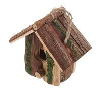 Ciieeo Hanging Cottage Birdhouse Wooden Outdoor Birds House Natural Tree Bark Rustic Charm Cottage Style Hanging Design Safe Haven for Small Birds Outdoor Balconies Garden Aesthetic