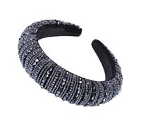 Ciieeo Headband Chic Style Simulated Crystal for Women and Girls with Thick Sponge Padding Blue Eye-catching Decoration Glittering Rhinestone Hair Hoop for Engagement and Banquets