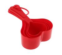 Ciieeo Heart Shaped Measuring Spoon Set 4-Piece Plastic Measuring Spoons for Baking and Cooking Cute and Functional Kitchen Utensils for Home Use Random Color