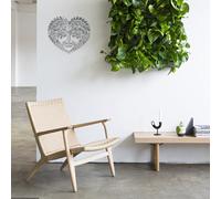 Ciieeo Heart Shaped Tree of Life Metal Wall Art Metal Tree Hanging Ornament for Living Room, Garden, Balcony, Patio, and Office Decor (30X25Cm)