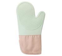 Ciieeo Heat Resistant Oven Mitts with Silicone and Cotton Padding Honeycomb Texture Non-slip Kitchen Gloves for Baking Grilling Microwave Use Comfortable Heat Insulation in Fresh Mint
