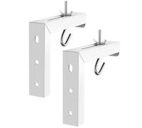 Ciieeo Heavy Duty L-Shaped Steel Projector Screen Hanging Bracket with Smooth Finish, White Wall Mount for Home Cinema, Multi-Function Screen Suspend Bracket