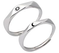 Ciieeo his and hers wedding ring sets Sun and Moon Ring Couples Engagement Rings for Couples Promise Rings for Her and Him 1 Pair Silver Copper