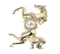 Ciieeo Horse Brooch Pin with Pearl and Rhinestone, Vintage Zodiac Animal Lapel Pin for Women and Men, Chinese New Year 2026 Accessory, Halloween and Christmas Jewelry