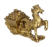 Ciieeo Horse Sculpture with Cart Feng Shui Copper Horse Statue for Wealth Success Decorative Miniature for Office Bedroom Retail Spaces Detailed Craftsmanship Timeless Design