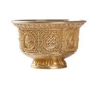 Ciieeo Household Buddhism Cup 2.68 Inch Decorative Copper Water Offering Cup with Auspicious Patterns for Buddhist Worship and Meditation Accessory