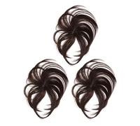 Ciieeo Human Hair Toppers and Create a Simple Look Design 3pcs for Women with Thinning Hair, Easy to Use Brown Wiglets Hairpieces Made of Chemical Fibre to Add Volume
