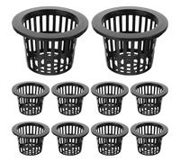 Ciieeo Hydroponic Net Pots with 100mm Inner Diameter 10pcs Black for Plants Easy to Grow Plant Roots Reusable Basket Pots for Hydroponic Cultivation and Gardening