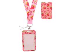 Ciieeo Id Card Holder with Lanyard Fruit Design for Medical Staff and Engineers School Id Badge Holder 4.33X2.76 Inch Card Protector