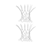 Ciieeo Iron Chain Basketball Net Easy Attachment Heavy Duty Construction 2 Pcs Standard Replacement Net for Indoor Outdoor Basketball Hoops