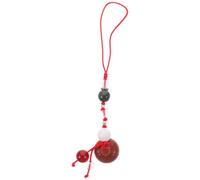 Ciieeo Jade Lotus Phone Charm Wrist Strap for Car Key | Vintage Chic Decorative Accessory, Gold Jade and Watermelon Crystal, Red Finish, for Female Friends Random Color
