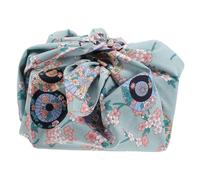 Ciieeo Japanese Style Bento Wrapping Cloth Premium Cotton Meal Wrap with Blue-Green Cherry Soft Wear-Resistant Handkerchief for Lunch Boxes Work Travel Festival Use