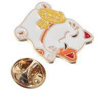 Ciieeo Japanese Style Cat Brooch Zinc Alloy Cartoon Lucky Charm Pin Clothing Accessory Easy to Wear and Women