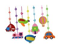 Ciieeo Kindergarten Hanging Decorations 7pcs Felt Hanging Pendants Cartoon Vehicle Series Ceiling Decorations Wall Décor for Kindergarten Classrooms