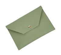 Ciieeo Large Capacity Cosmetic Pouch Lipstick and Phone Envelope Wallet Double-sided Pu Leather Makeup Brush Bag for Women Travel and Daily Use in Green Blue