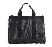 Ciieeo Large Capacity Waterproof Resin Mesh Travel Tote Bag with Handle, Easy to Hold Beach Mesh Storage Bag for Bathroom and Outdoor Use, Simple Stylish Modern Design