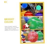 Ciieeo Large Inflatable Christmas Ball Outdoor Garden Patio Decor Plastic Festive Ornament with Bright Green Vintage Design Holiday Decoration for Xmas Celebration