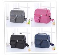 Ciieeo Large Insulated Lunch Box Cooler Bag Double Insulation Food Bag for Breast Milk Storage Stylish Stripe Design Women Girls Easy to Clean